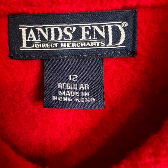 Lands’ End Wool Button Front Red Jacket Classic Solid Coat in Red Womens Size 12 - Picture 7 of 8